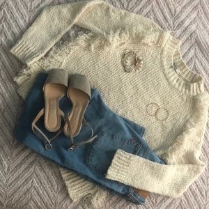 Madewell fringe sweater-S